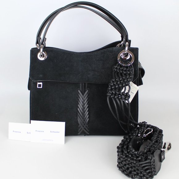 NEW Proenza Schouler Black Suede Satchel Bag – Luxe Designer Shoulder Purse